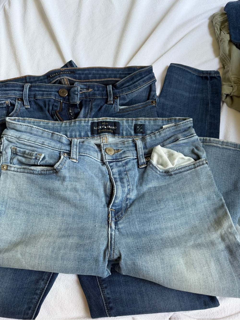 Lucky Brand Women's Light Blue and Dark Blue Skinny Jeans Duo
